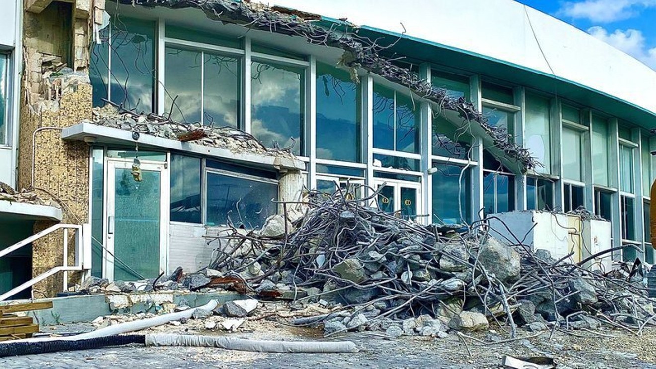 The remains of the Deauville Beach Resort in April 2022.